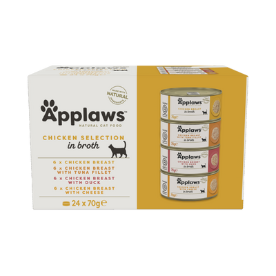 Applaws Cat Tin MP Chicken Selection in Broth 24x70g